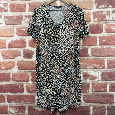 Christian Siriano Dress Womens Large Abstract Abstract Stretchy Casual Popover