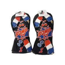 2 NEW CMC Design BOMB IT Golf Driver Headcovers LIMITED EDITION CUSTOM STUDIO 