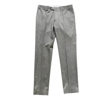 NWOT Canali Virgin Wool Flannel Trousers Pants Mens 52 36 Gray Straight Leg NEW