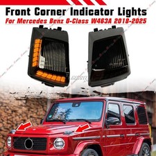 F&uuml;r Mercedes G-Klasse W463 2018-2024 Paar Frontblinker Blinker Schwarz Smoke