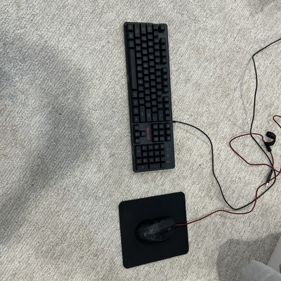 Reddragon Keyboard And Mouse And Mouse Pad Combo, Argb, Black And Red Wired