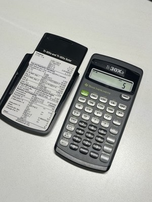 Texas Instruments TI-30Xa Calculator Gray With Cover Tested