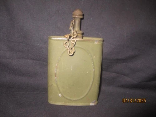 Vintage WW2 WWII US Army Military Gun Rifle Oil Can Flask