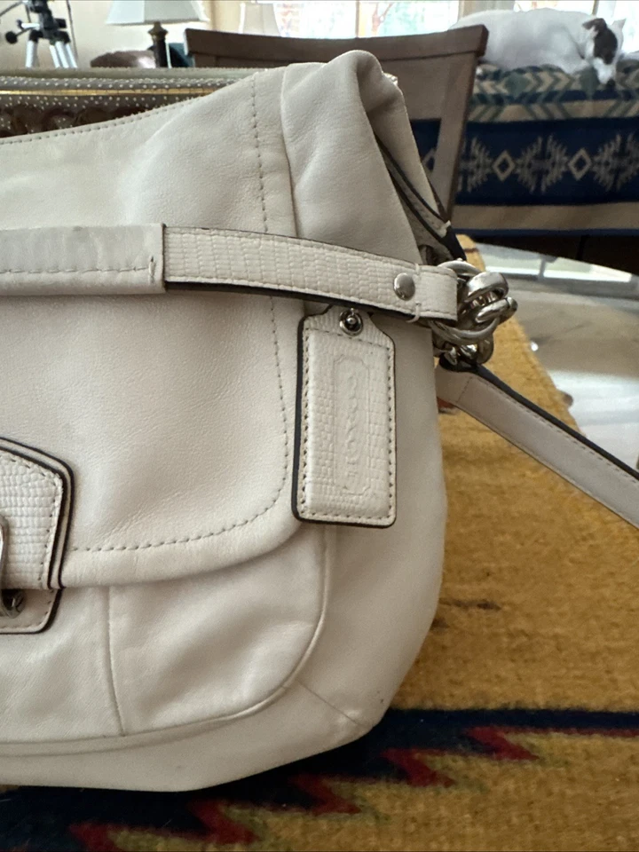 VINTAGE Coach Kristin Cream Leather Shoulder Bag Tote Purse Clean L1176-19293 - Image 2 of 4