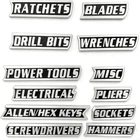 Magnetic Tool Box Labels,12 Pack of 3D Printed silver Magnetic Toolbox Drawer 