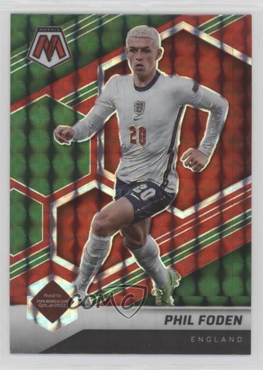2021 Mosaic FIFA Road to World Cup Choice Red & Green Prizm Phil Foden #39 1i3m