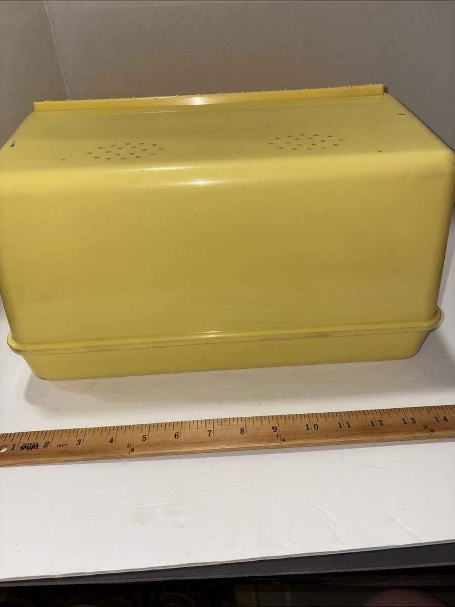 Vintage Yellow Plastic Roll Top Bread Box | eBay