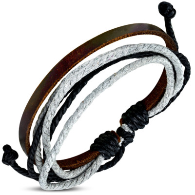 unisex Lederarmband Multi Color Wrap Seil  verstellbar  e-fwb020