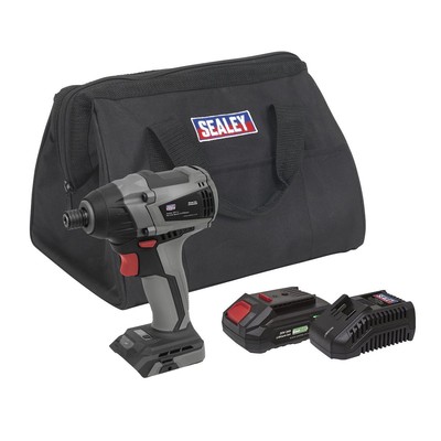 Sealey Akku Bürstenloser Schlagschrauber Kit 1/4'' Sechskant 20 V 2Ah