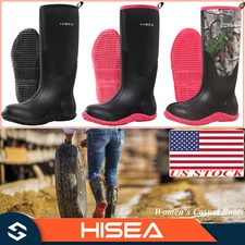 HISEA Women Rain Boots Neoprene Waterproof Outdoor Hunting Mud Working Knee Boot