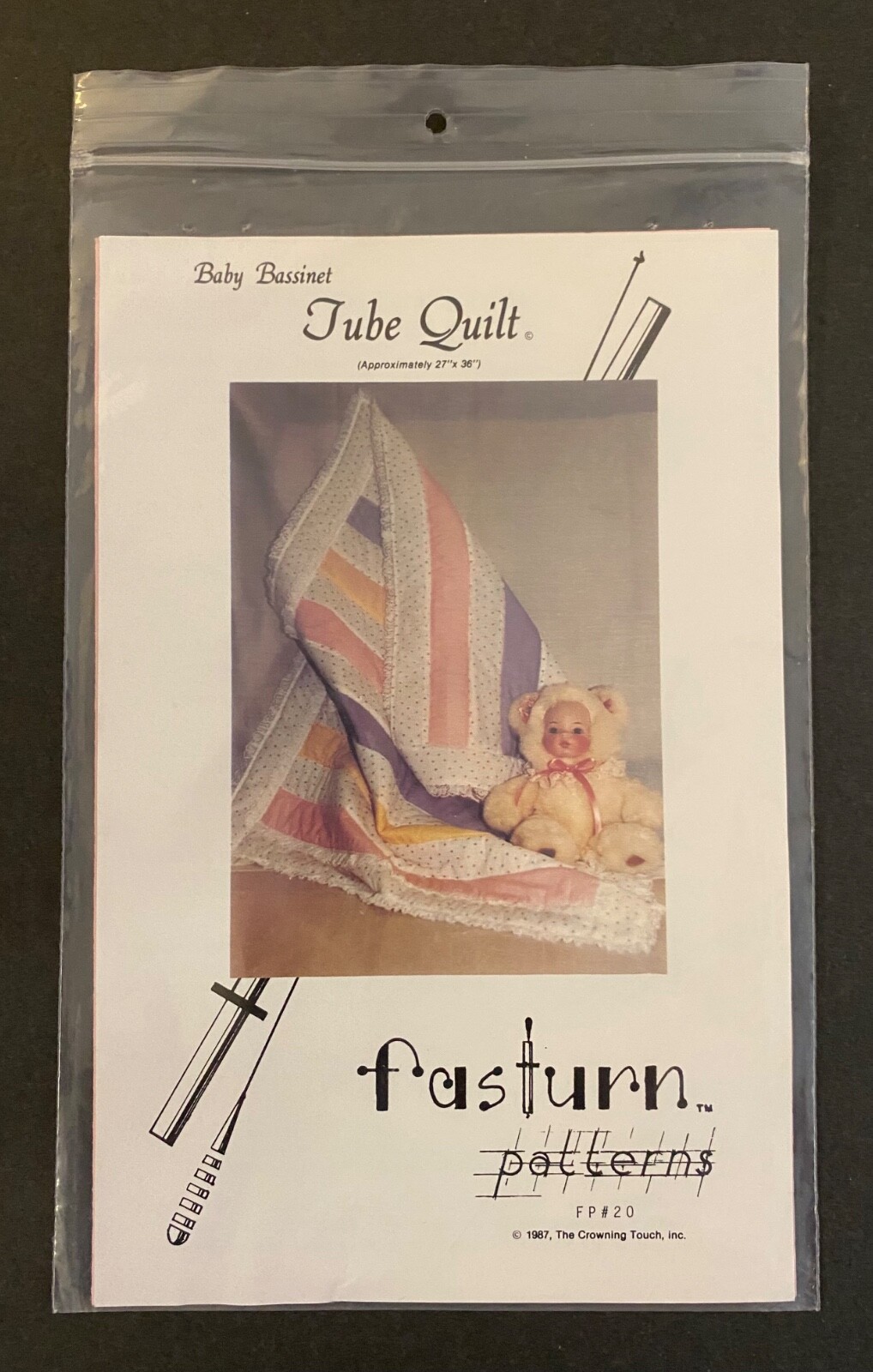 Baby's Tube Quilt Pattern - Fasturn Patterns by The Crowning Touch FP#20, 27x36"