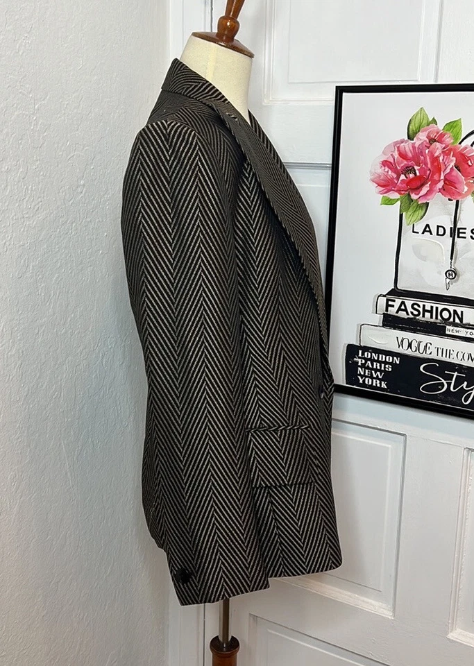 Blazer Emanuel Ungaro Rayas Negro y Tostado Talla 4/38 Foto 2 de 4