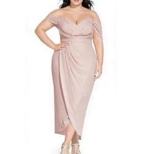 City Chic Entwine Maxi Dress In Soft Blush SZ 22 NWT 