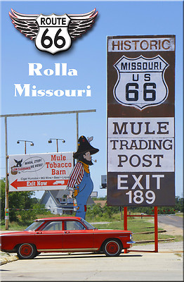Route 66 Fridge Magnet Mule Trading Post in Rolla, Missouri on Route 66