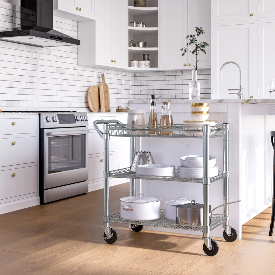 Carro utilitario comercial Seville Classics 3 niveles resistente NS Foto 2 de 4