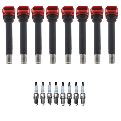 Bosch 8 Ignition Coil Denso 8 Platinum TT Spark Plug Kit For A6 Quattro Q7 R8 V8