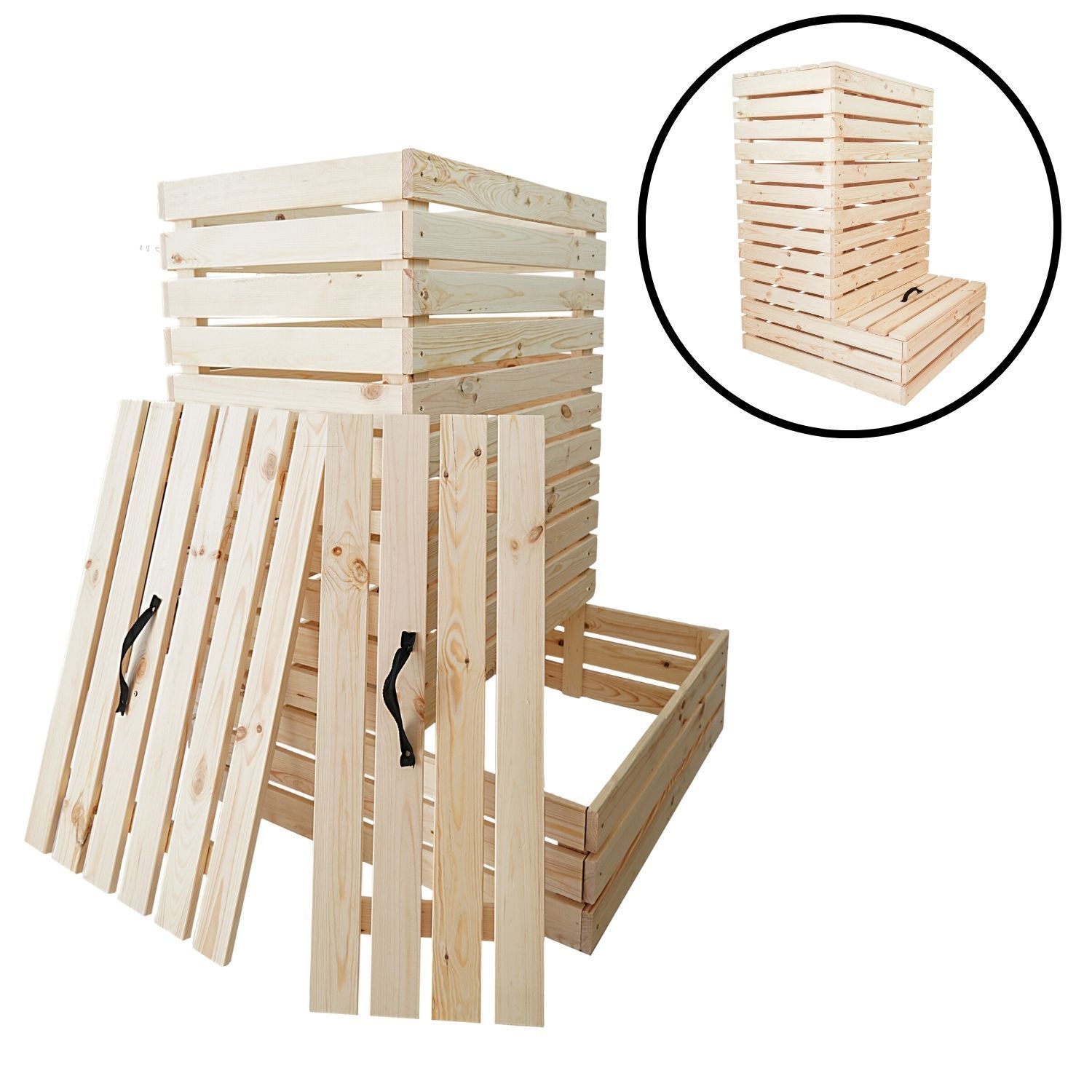 Coemo Komposter Karl 2 Deckel Gartenkomposter aus Holz