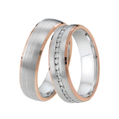 DOOSTI Partnerring LINE BICOLOR 925/- Silber inkl. Gravur