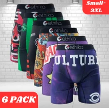 Ethika 6-Pack Mens Boxer Briefs | Soft Stretch | Breathe | Tagless | Comfort Fit