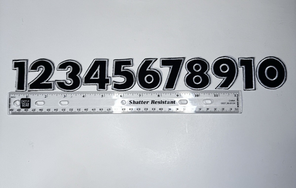 jill111 Numbers 1-10 for sportswear ,white black ,height 1.8 inch 11pc