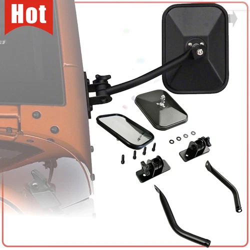 Pair Fits 1997-2018 Jeep Wrangler Door Off Quick Release Side Hinge View Mirrors