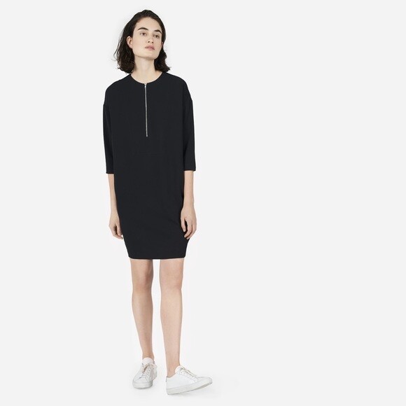 Everlane Solid Black Zipper Neckline Japanese Go … - image 2