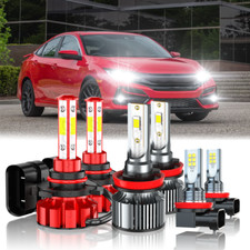For 2016-2020 Honda Civic 6000k Led Headlight High Low Beam Fog Light Bulbs Kit