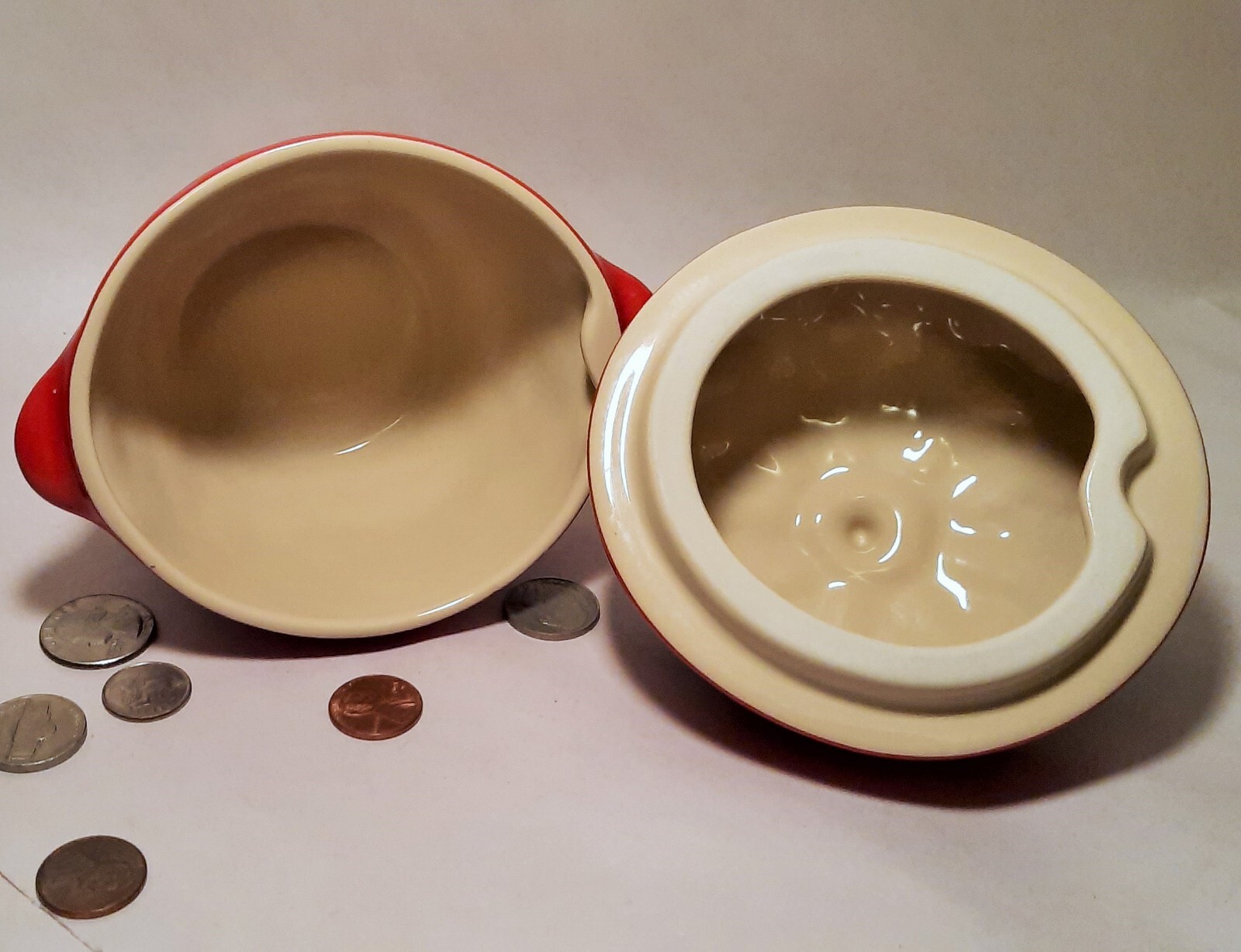 14 oz. STRAWBERRY le creuset jam compote jar vtg french casserole