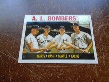 A.L. Bombers Maris, Mantle, Kaline & Cash 1996 Topps Comemorative # 36. NM