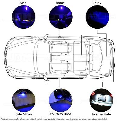 16x Blue Interior LED Lights Package Kit for 1997-2003 Ford F150 F-150