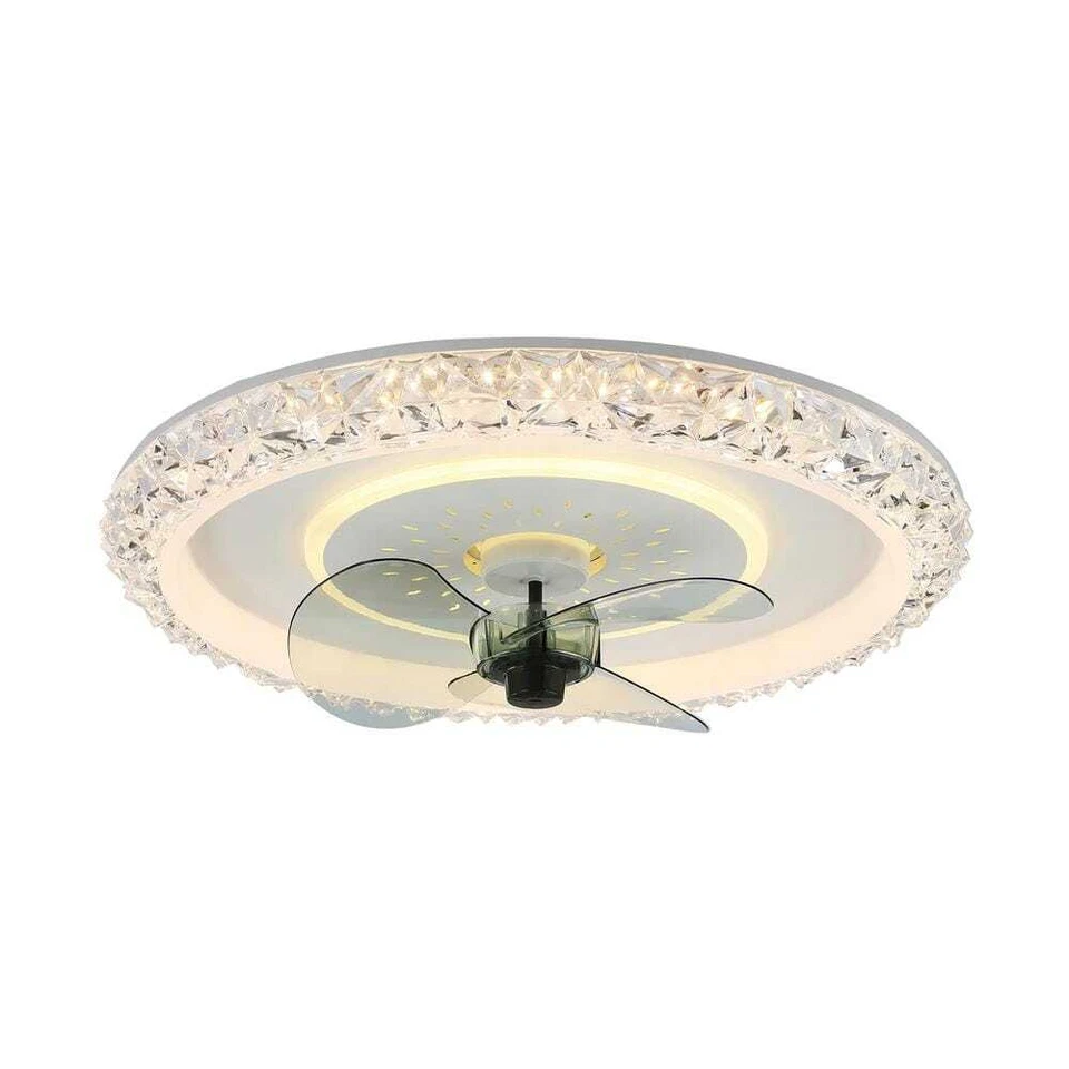 Bella Depot 20 in Crystal White Ceiling Fan LED Light Fandelier w/ Remote  - Image 3 of 4
