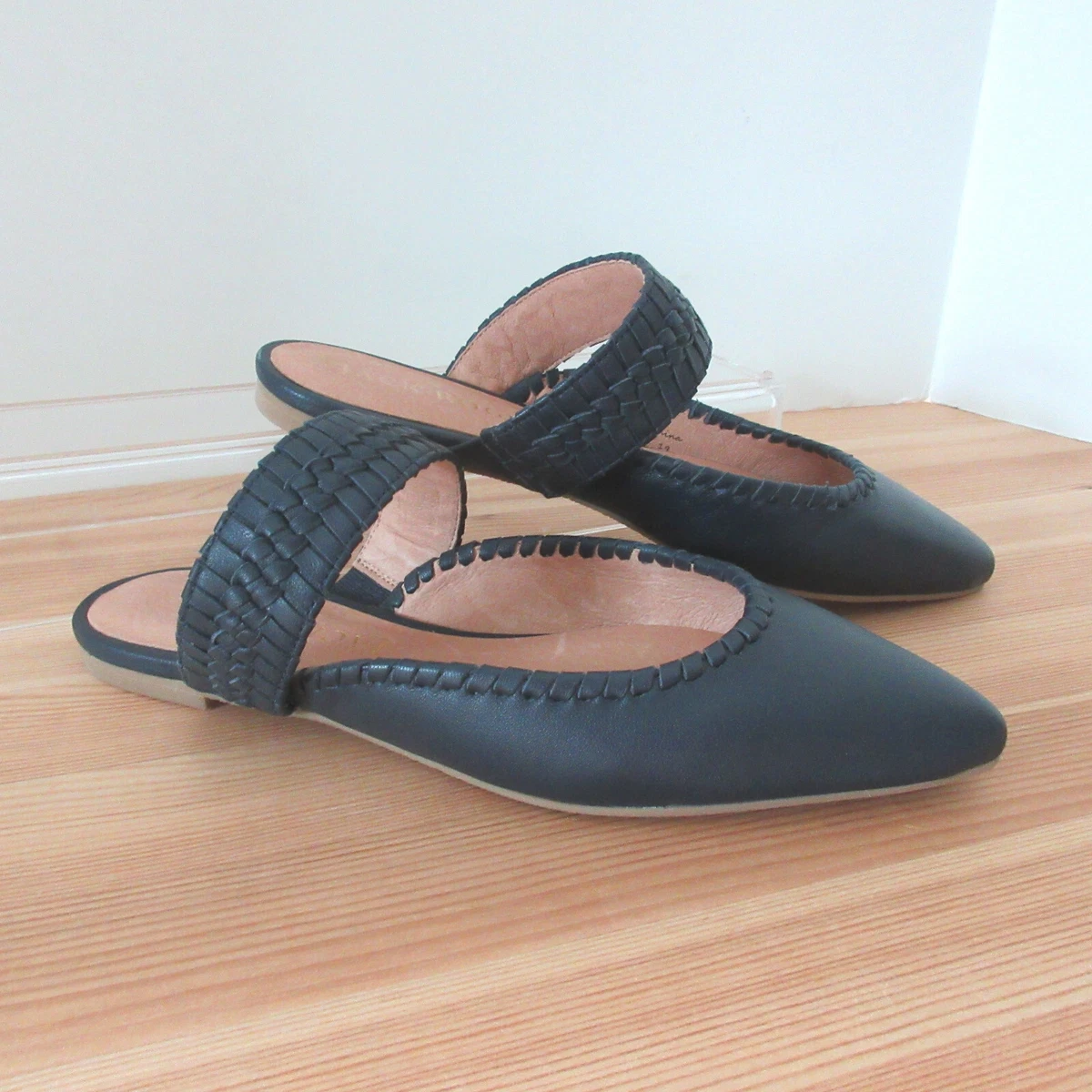 Jack Rogers Tinsley Womens 5 M Navy Blue Leather Mules Mary Jane