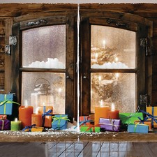 Weihnachten Rustikale Gardine Schnee Wetter Rustikaler Stil