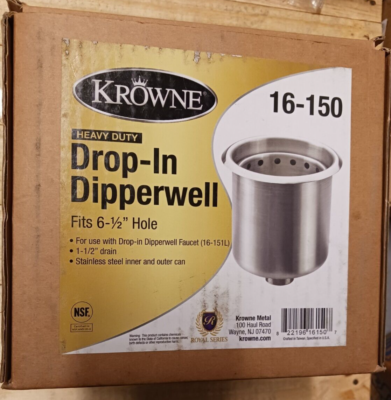 Krowne 16-150 Royal Series Stainless Steel Drop-In Dipperwell Sink