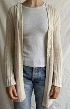 Girl  s Hooded Cream Button Cardigan Size 12  Justice Brand