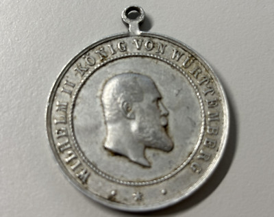 Original Imperial German Wilhelm II Konig von Wurttemberg 1896 Manoever Medal