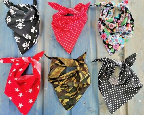 Handmade Tie On Dog Bandana Collar Neckerchief Scarf Gift Present - Picture 3 of 66