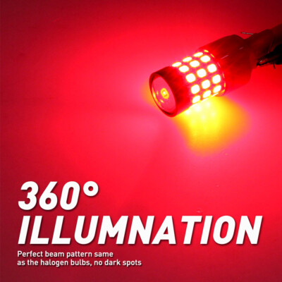 Red Strobe Flashing LED Brake Light Bulbs 7443 - 5 Flash Then Solid, Fits Honda Civic Accord, Super Bright 14 thumbnail image