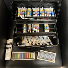 ARTBIN 2 TRAY ART  HOBBY SUPPLY STORAGE BOX Black With Paint