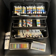 ARTBIN 2 TRAY ART & HOBBY SUPPLY STORAGE BOX Black With Paint
