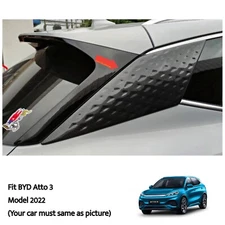 Fit For  BYD Atto3 2022 Black Rear Post Exterior Cover  Trim 2 Pcs