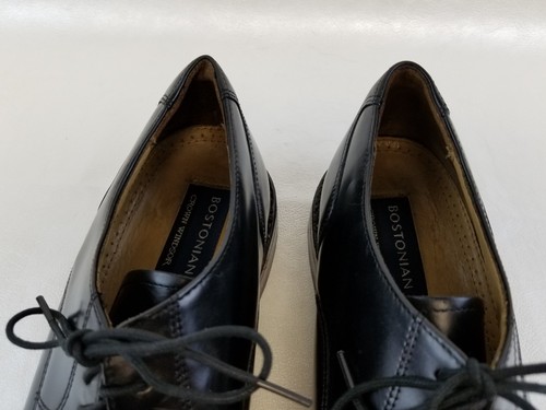 Bostonian Crown Windsor Oxford Black Leather Cap Round Toe Lace Up Shoes Sz 7.5D - Picture 7 of 12