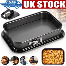 Cake Tin 39 x 28 cm Rectangular Non Stick Spring Form Baking Bake Tray Bakeware