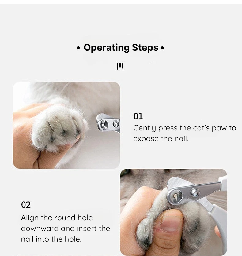 Cat Nail Clippers – Stainless Steel Dual Hole Blind Nail Trimmer for Cats & Dogs - Image 4 of 4