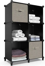 6-Cube Storage Organizer, Closet Organizer Storage Cabinet Shelf Bookcase Boo...