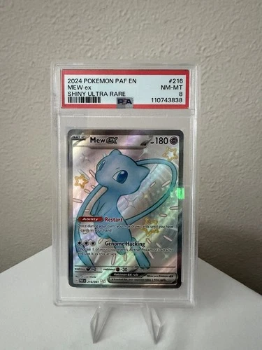 Pokémon Mew ex Shiny Ultra Rare Holo PSA 8 216/091 SV: Paldean Fates English