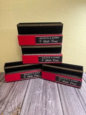 Bausch and Lomb Slide Trays 4 Vintage # 63-25-42 ea Holds 40, 2”x2” Slides Read