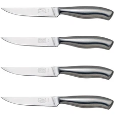 Elegant Stainless Steel 4-Piece Steak Knives - 4.5" Blades for Family Gatherings