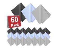 60 Pack Microfiber Cleaning Cloths for Glasses Lenses Screens 6x7 Lint-Free  