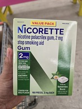 Nicorette Stop Smoking Aid 2mg Spearmint Nicotine Gum - 160 Count